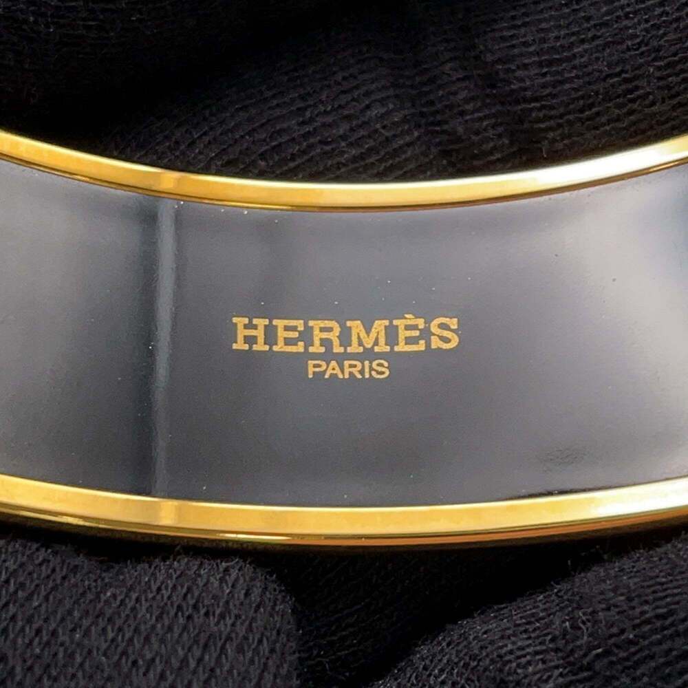 Hermes bangle, GM enamel, horse motif bracelet, cloisonné black, HERMES BRACELET - Picture 9 of 11